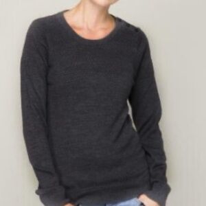 Samsoe Samsoe Sweater Charcoal Gray Aino O-Neck Classic Crew Neck Knit Sz L GUC